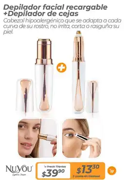 TVentas Nuyou depilador facial recargable +depilador de cejas oferta