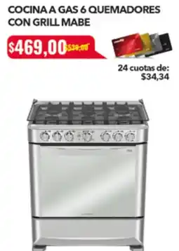 Tia Mabe cocina a gas 6 quemadores con grill oferta