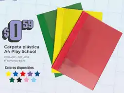 Tia Play school carpeta plástica A4 oferta