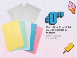 Tia Cartulina bristol A4 surtido o blanco oferta
