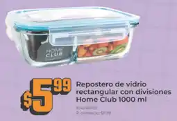 Tia Home club repostero de vidrio rectangular con divisiones oferta