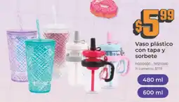 Tia Vaso plástico con tapa y sorbete oferta