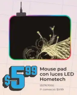 Tia Hometech mouse pad con luces led oferta