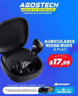 Novicompu Redmi auriculares buds 6 play oferta