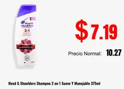 Supermaxi Head & shoulders shampoo 2 en 1 suave y manejable oferta