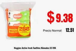 Supermaxi Huggies active fresh toallitas húmedas oferta