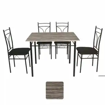 Tia Juego de comedor con 4 sillas Homeclub café claro oferta