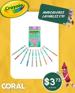 Coral Hipermercados Crayola marcadores lavables oferta