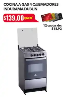 Tia Cocina a gas 4 quemadores indurama dublin oferta