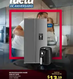 Artefacta Mabe refrigeradora side by side oferta