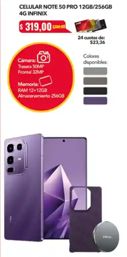 Tia Infinix celular note 50 pro oferta