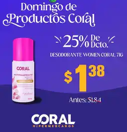 Coral Hipermercados Coral desodorante women oferta