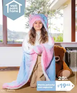Coral Hipermercados Manta peluche con capucha oferta