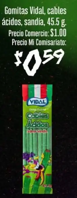 Gomitas vidal, cables ácidos, sandía