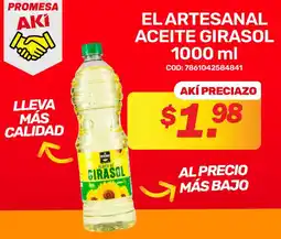 Akí El artesanal aceite girasol oferta