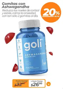TVentas Goli gomitas con ashwagandha oferta