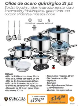 TVentas Kaisa villa ollas de acero quirúrgico oferta
