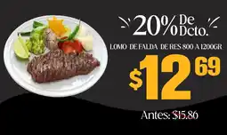 Coral Hipermercados Lomo de falda de res oferta