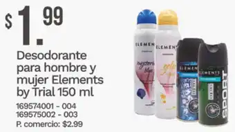 Elements desodorante para hombre y mujer by trial