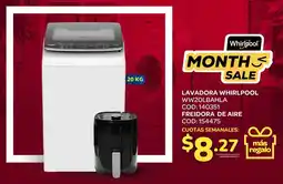 Artefacta Whirlpool lavadora freidora de aire oferta