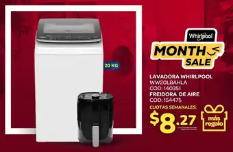 Whirlpool lavadora freidora de aire