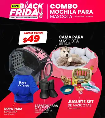 Combo mochila para mascota