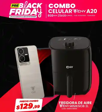 ENV A20 celular + Miniknob freidora de aire 2L