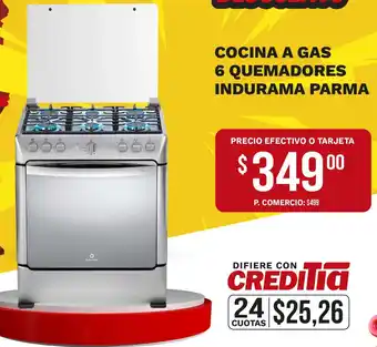 Indurama parma cocina a gas 6 quemadores