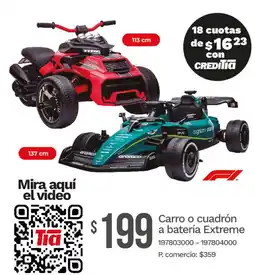 Tia Carro o cuadrón a batería extreme oferta