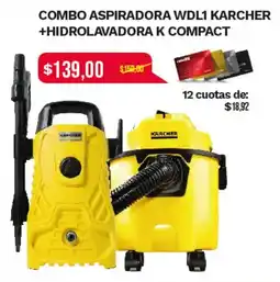 Tia Karcher combo aspiradora wdl1+hidrolavadora k compact oferta