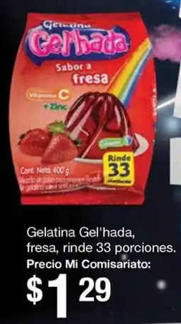 Mi Comisariato Gel'hada gelatina fresa, rinde 33 porciones oferta