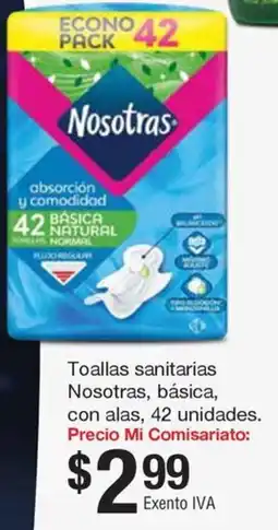 Mi Comisariato Nosotras toallas sanitarias básica, con alas oferta