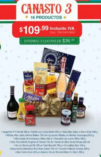 Akí Canasto 3 oferta