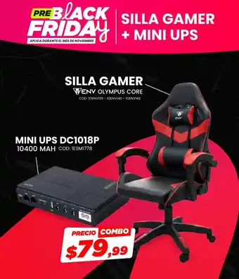 Env silla gamer olympus core+ mini ups DC1018P