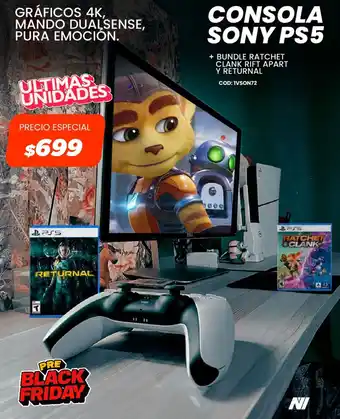 Sony PS5 consola + bundle ratchet clank rift apart y returnal