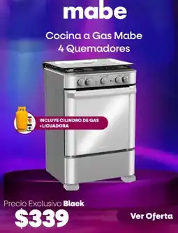 TVentas Mabe cocina a gas 4 quemadores oferta