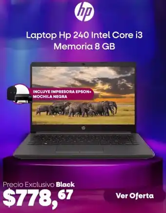 Hp laptop 240 intel core i3 memoria