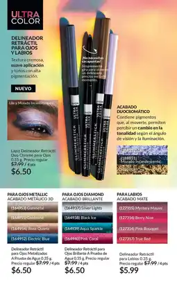 AVON Lápiz delineador retráctil duo chrome para ojos oferta