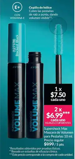 AVON Supershock max mascara de volumen para pestañas oferta