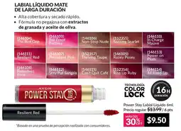 AVON Power Stay Labial Líquido oferta