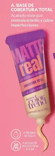 AVON Matte real base líquida cobertura total oferta