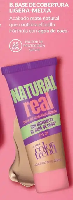 AVON Natural real base líquida FPS 20 oferta