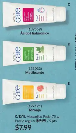 AVON Avon mascarillas facial oferta