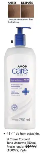 AVON Avon care crema corporal tono uniforme oferta