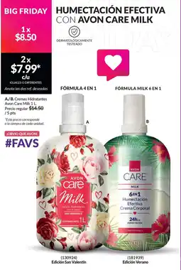 AVON Avon care cremas hidratantes milk oferta