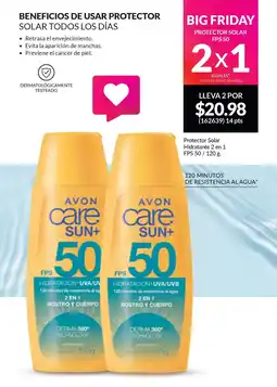 AVON Avon care protector solar hidratante 2 en 1 fps 50 oferta
