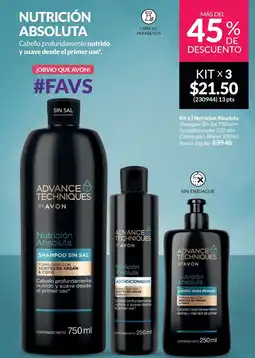 AVON Nutrición absoluta shampoo sin sal oferta