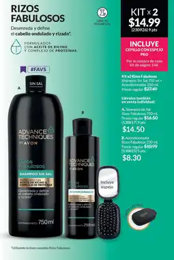 AVON Rizos fabulosos shampoo sin sal + acondicionador oferta