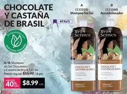 AVON Avon senses shampoo sin sal chocolate y castaña de brasil oferta