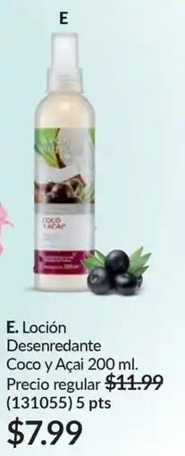 AVON Avon senses loción desenredante coco y açai oferta